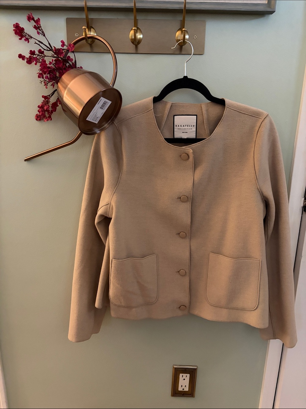Sagafield Women's Round-Neck Camel Button-Front Jacket